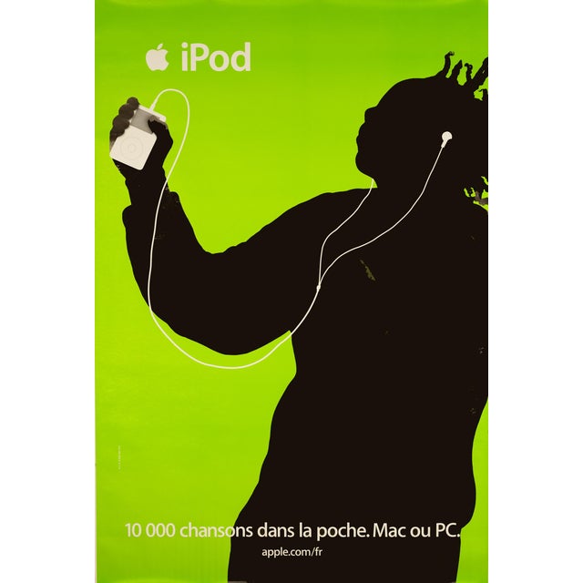APPLE iPOD — SILHOUETTE ADVERTISING POSTER — c.2000–2007 Original large-format advertising poster produced by Apple for...