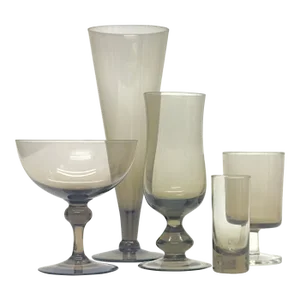 Warm Grey Glass Vessel Curation - Group of 5