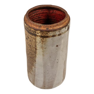 Large Mid-Century Japanese Modern Stoneware Studio Pottery Glazed Vase / Vessel, Japan, C. 1970s For Sale