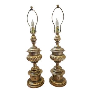 Vintage Stiffel Brass Table Lamps - a Pair