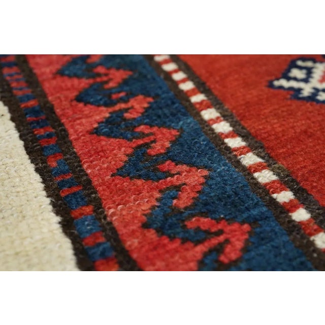 Red Antique Kazak Rug 4'2'' x 6'4'' For Sale - Image 8 of 11