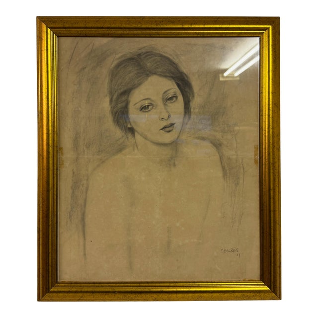 Cosgrove, Portrait Study of a Young Woman, 1957, Pencil on Paper, Framed For Sale - Image 11 of 11