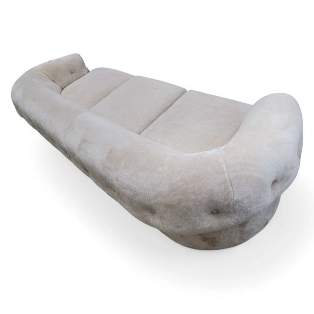 Mid-Century Modern MCM Cream Teddy Bear Sofa by Schweiger Industries For Sale - Image 3 of 8
