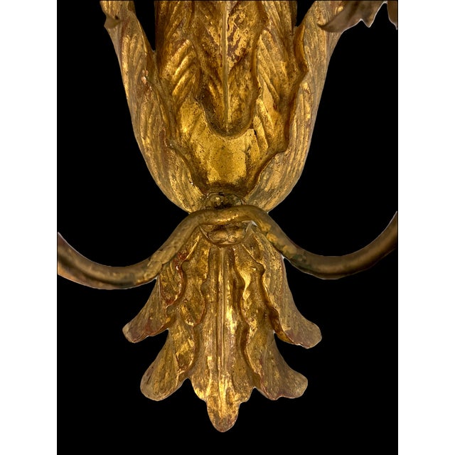 Antique Italian Giltwood Wall Candelabra Sconces, (Woodward & Lothrop Dept. Store Washington D C) For Sale - Image 9 of 16
