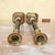 Brass Pair of Vintage Brass & Black Enamel Candlestick Holders For Sale - Image 8 of 14