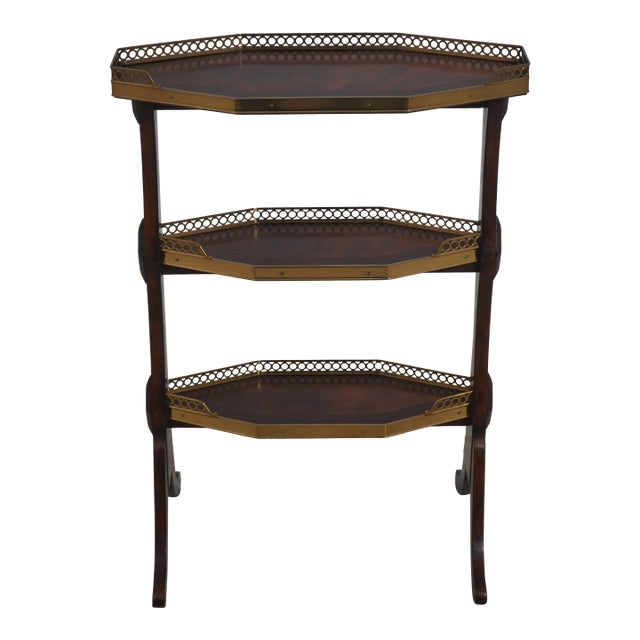 Theodore Alexander Mahogany 3-Tier Butler’s Side Table For Sale