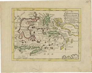 Antique Miniature Map of the Maluku Islands by Van Esveldt & Holtrop, 1790s