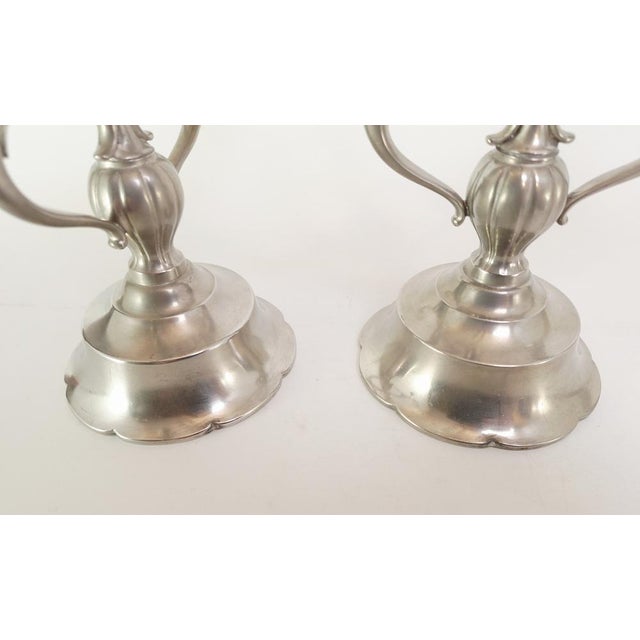Vintage Danish Art Deco Pewter Candleholders by Just Andersen, 1929, Set of 2 For Sale - Image 4 of 9