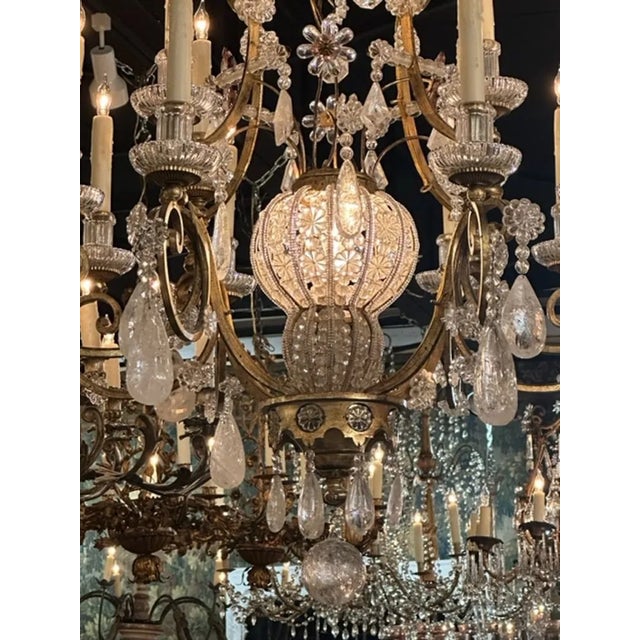 French Maison Bagues Rock Crystal Chandelier For Sale - Image 4 of 10