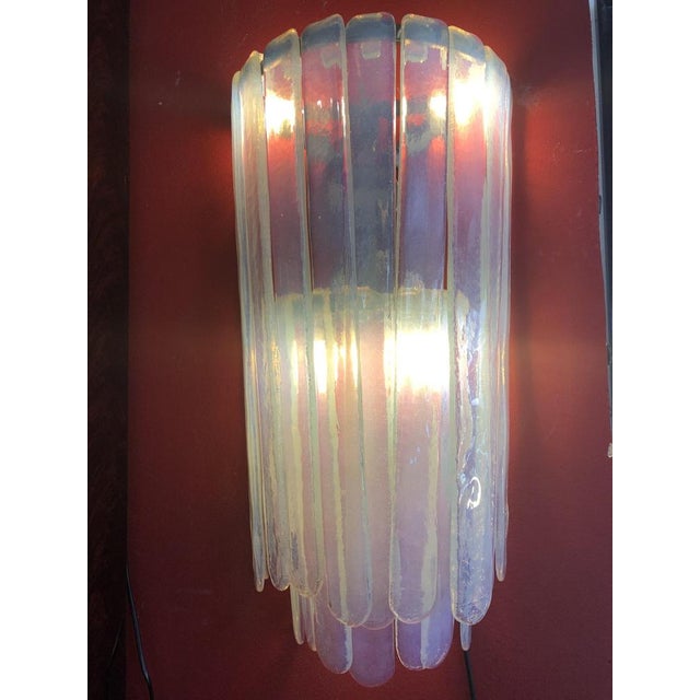 Large Wall Lamp in Opal Murano Glass Mazzega, Italy, 1960s or 1970s For Sale - Image 6 of 11