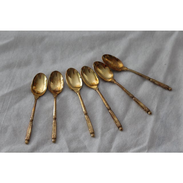 Gold-Plated Coffee Spoons, France, Set of 11 For Sale - Image 5 of 18