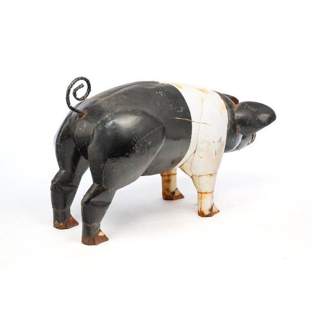Mid 20th Century Mid 20th Century Monumental Metal Pig Sculpture For Sale - Image 5 of 5