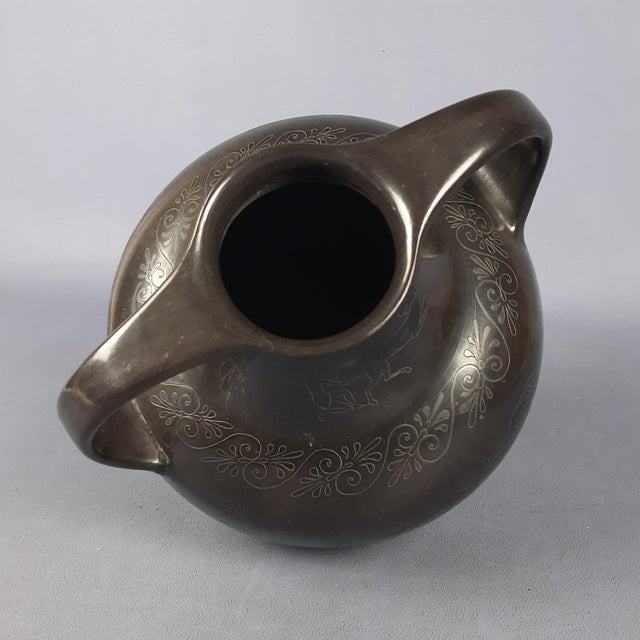 Ceramic Bucchero Vase by Gio Ponti for C. A. Rossi Gubbio, 1940s For Sale - Image 7 of 18