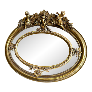 Golden Oval Mirror – French-Italian Style Wall Mirror