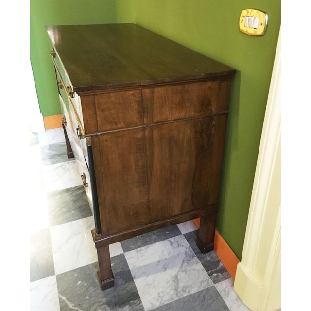 Empire Chest of Drawers in Walnut with Bronze Details, 18th Century For Sale - Image 11 of 15