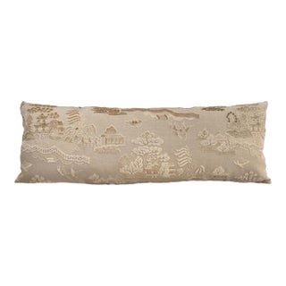 Light Tan Pagoda 36" Down Filled Lumbar Pillow For Sale