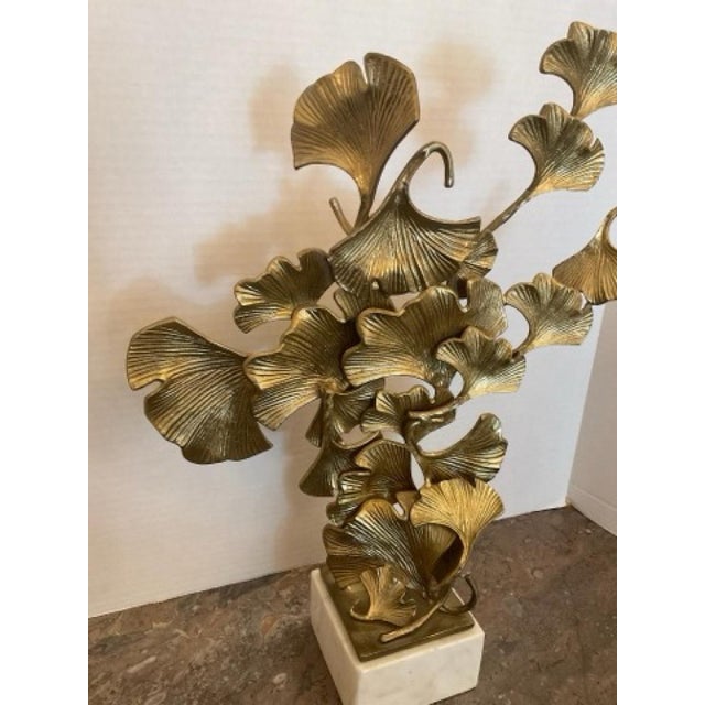 Vintage John Richard Brass Ginkgo Leaves Sculpture For Sale - Image 10 of 10