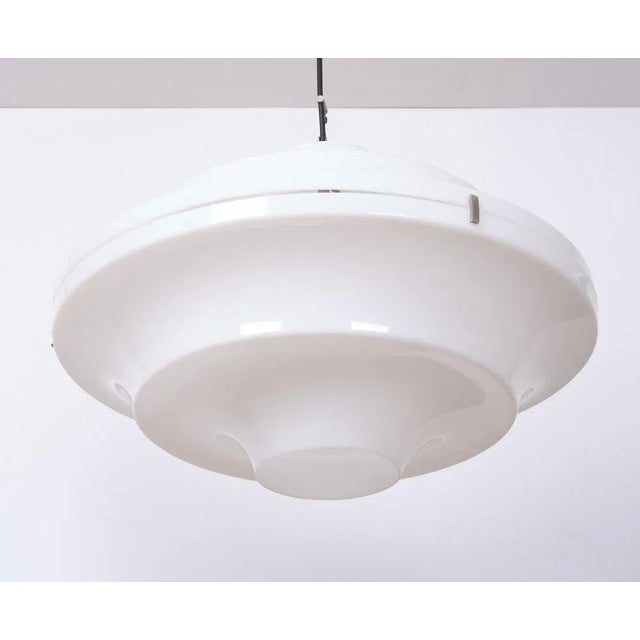White Acrylic Ceiling Lamp in the style of Yki Nummi, 1970s For Sale - Image 6 of 9