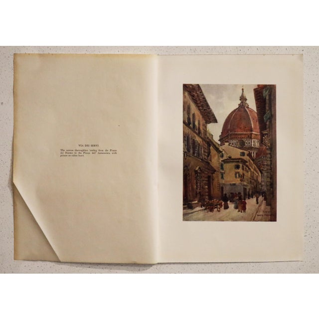 Tuscan 1905 Italian Original Print - Via Dei Servi - From Book Florence & Some Tuscan Cities (1905) For Sale - Image 3 of 3