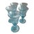 Mid-Century Modern Mid-Century Modern French Biot Blue Bubble Glass Decanter & Stem Glass Set for 10, Circa 1970s For Sale - Image 3 of 10