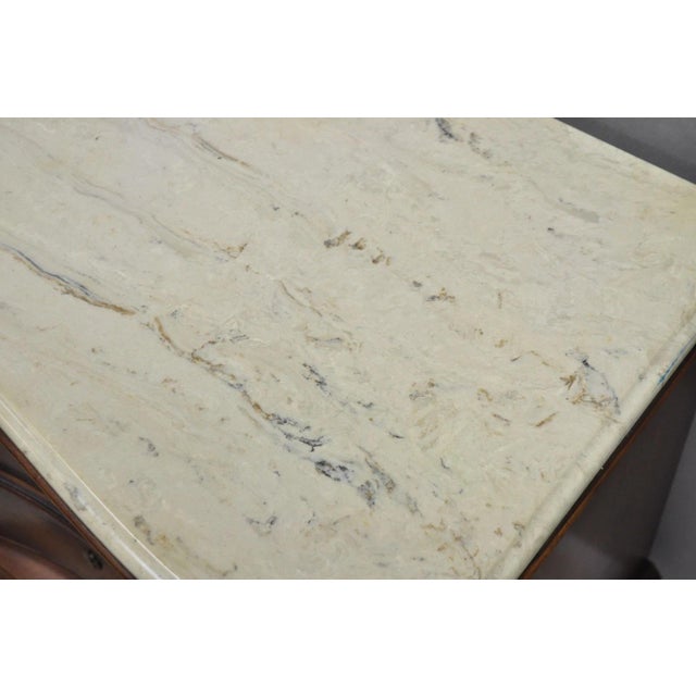 Wood Late 20th Century Pulaski Sagamore Hill Victorian Cherry Wood Marble Top Commode Nightstand Chest For Sale - Image 7 of 16