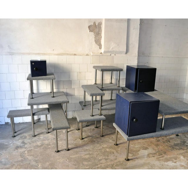 Bed with chromed metal legs, covered top Tapisom. Furnishings of the series designed for the preparation of Unit...