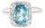 4.28 Carat Blue Zircon Diamond 14 Karat White Gold Ring, Size 7 For Sale