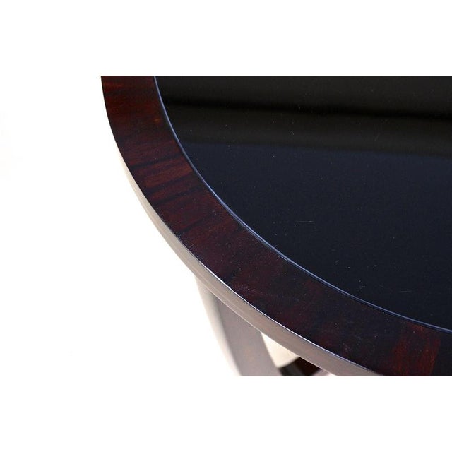 Art Deco Round Coffee Table with Black Glass Top, 1920s For Sale - Image 6 of 18