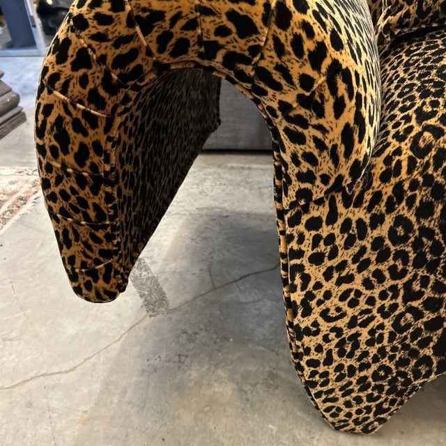 Curvaceous Leopard Print Custom Arm Chair For Sale In Miami - Image 6 of 9