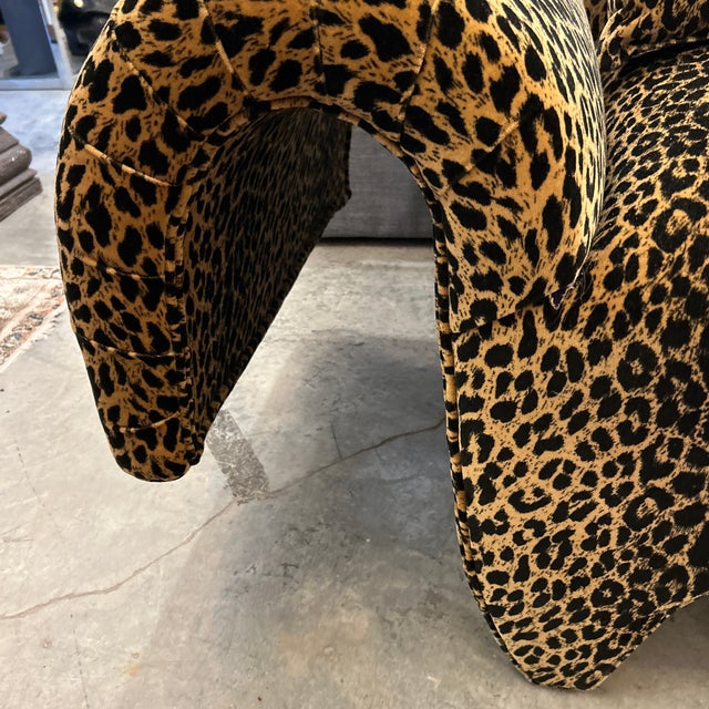 Curvaceous Leopard Print Custom Chair For Sale In Miami - Image 6 of 9