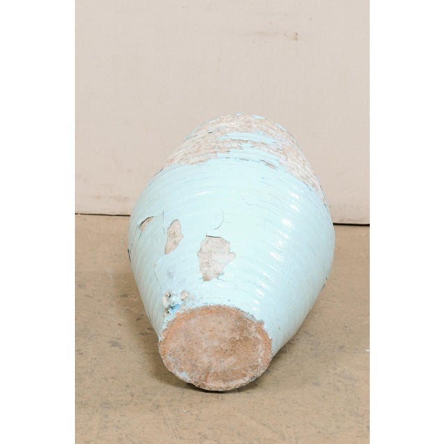 19th Century 19th Century Spanish Rustic Blue Glazed Clay Jar For Sale - Image 5 of 10