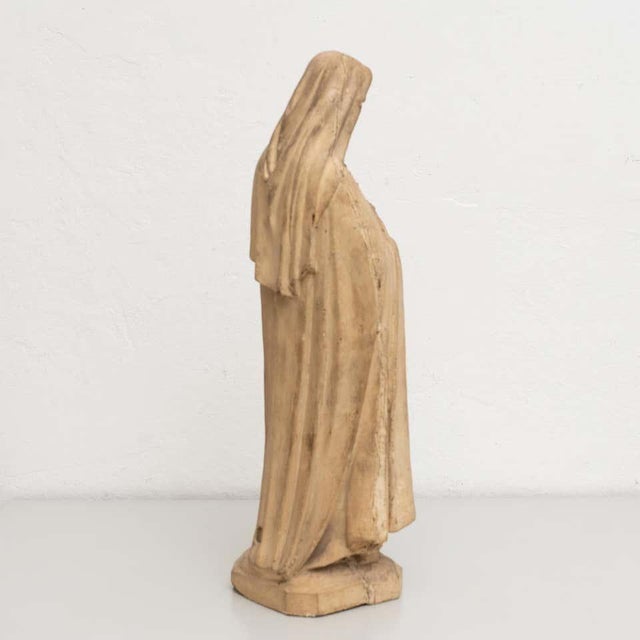 Traditional Plaster Virgin Figure, 1930s For Sale - Image 10 of 16