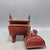 Chinese Red Glazed Gilt Bronze-Form Quadripod Censer With Beast Finial, Marked "Ming Xuande" (Fang Ding) For Sale In Los Angeles - Image 6 of 9