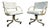 A Pair of Early 1990s Post Modern Brass Rolling Dining Chairs by Cal-Style Furniture. For Sale