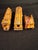 Metal Antique Kilgore Cast Iron Train Set Orange Locomotive Coal Tender Passenger Car For Sale - Image 7 of 18