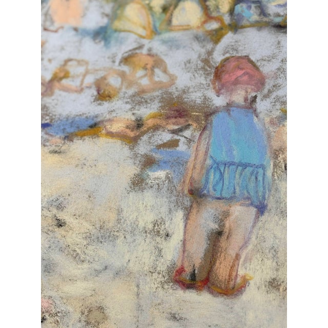 Yves Wacheux, The Blue Beach, 20th Century, Mixed Media on Paper, Framed For Sale - Image 4 of 11