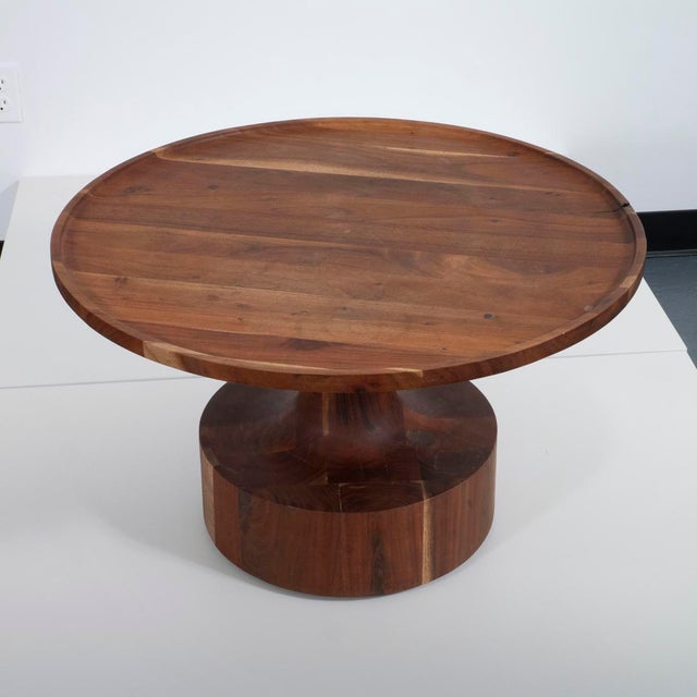 Mid-Century Modern Solid acacia turned wood coffee table For Sale - Image 3 of 7
