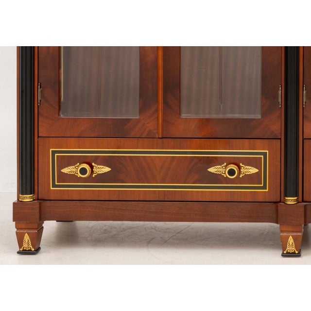 Empire Style Gilt Metal Mounted Mahogany Vitrine For Sale - Image 4 of 10