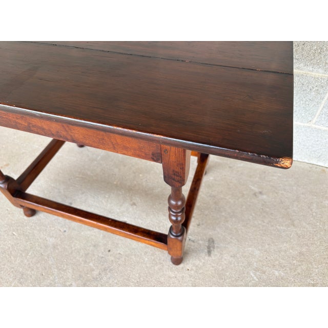 Late 19th Century Primitive Antique Maple Turned Leg Accent Table For Sale - Image 5 of 13