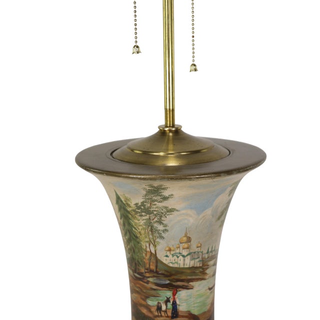 A Vintage Early 20th-Century Hollywood Regency-Style Wooden Vase Lamp For Sale In New York - Image 6 of 11
