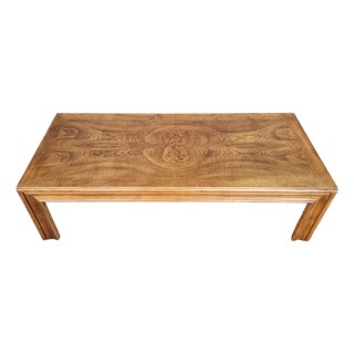 Coffee Table by Lane Furniture Exotic Book-Matched Wood Grain Mid-Century Modern For Sale
