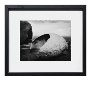 2005 "Incredible Rocks #6, Kangaroo Island, Australia" Black and White Photograph by Elaine Ling, Framed