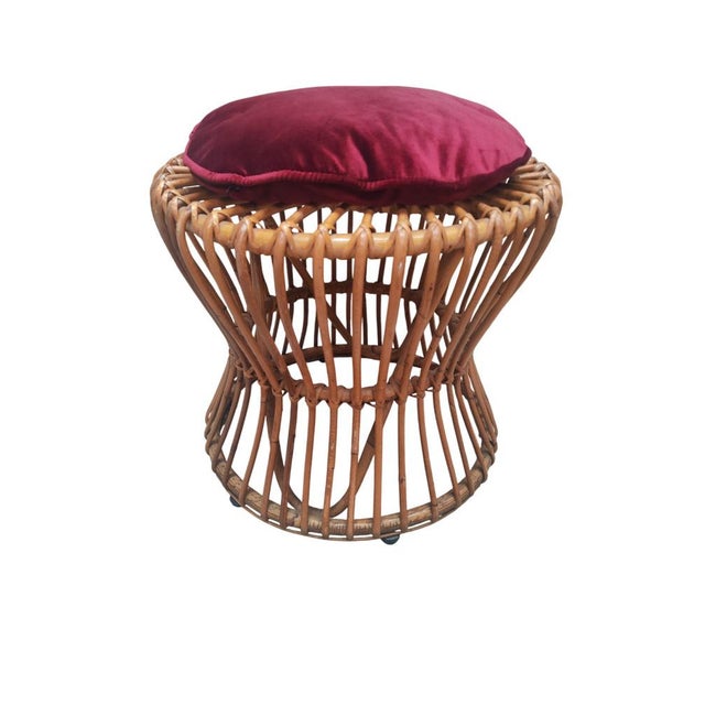 Rattan Stools, Italy, 1970s, Set of 2 For Sale - Image 11 of 12