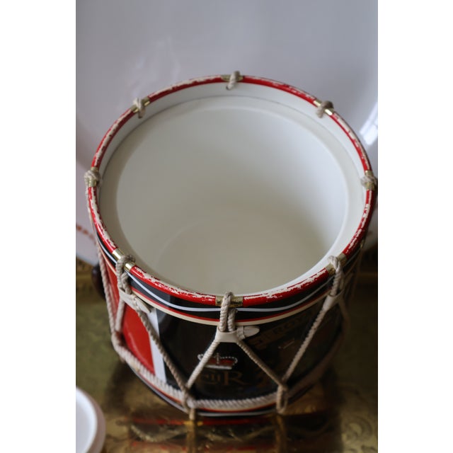 Vintage English Royal Marines Eiir Regimental Drum Ice Bucket For Sale - Image 14 of 18