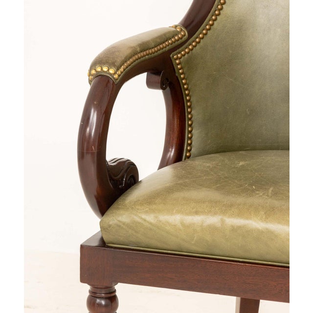 Hancock & Moore Hancock & Moore Leather Upholstered Jockey Club Chair For Sale - Image 4 of 8