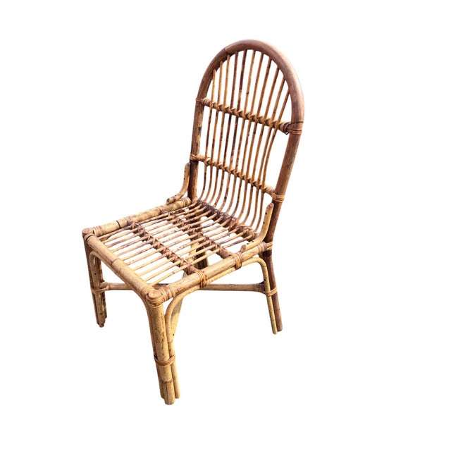 Brown Late 20th Century Rattan Wicker Desk Chair For Sale - Image 8 of 11