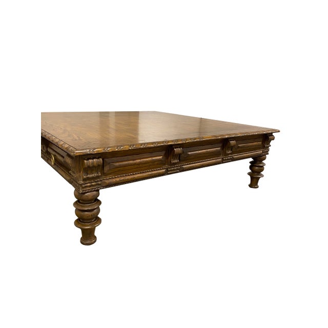 Rustic European Massive Portuguese-Colonial Style Cocktail Table by Alfonso Marina Ebanista For Sale - Image 3 of 9