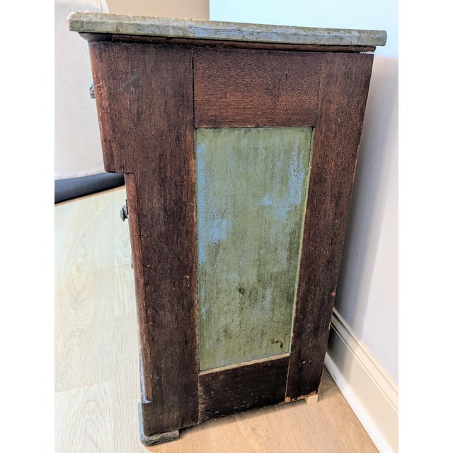 Wood 19th Century Antique Primitive Cabinet Dry Sink Washstand Cupboard For Sale - Image 7 of 18