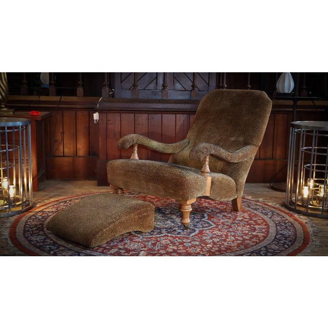 Set of Lounge Chair and Ottoman in Velvet, 2010s For Sale - Image 17 of 18
