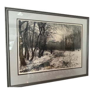 Vintage Luigi Kasmir "Klosterneuberg" Cityscape Aquatint Etching For Sale